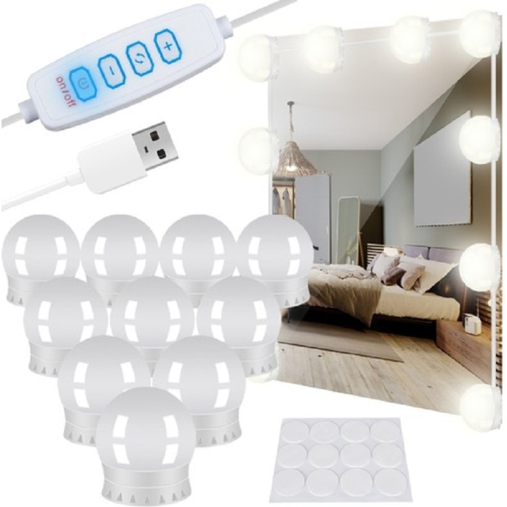 set 10 buc lampa led pentru oglinda usb gonga 6