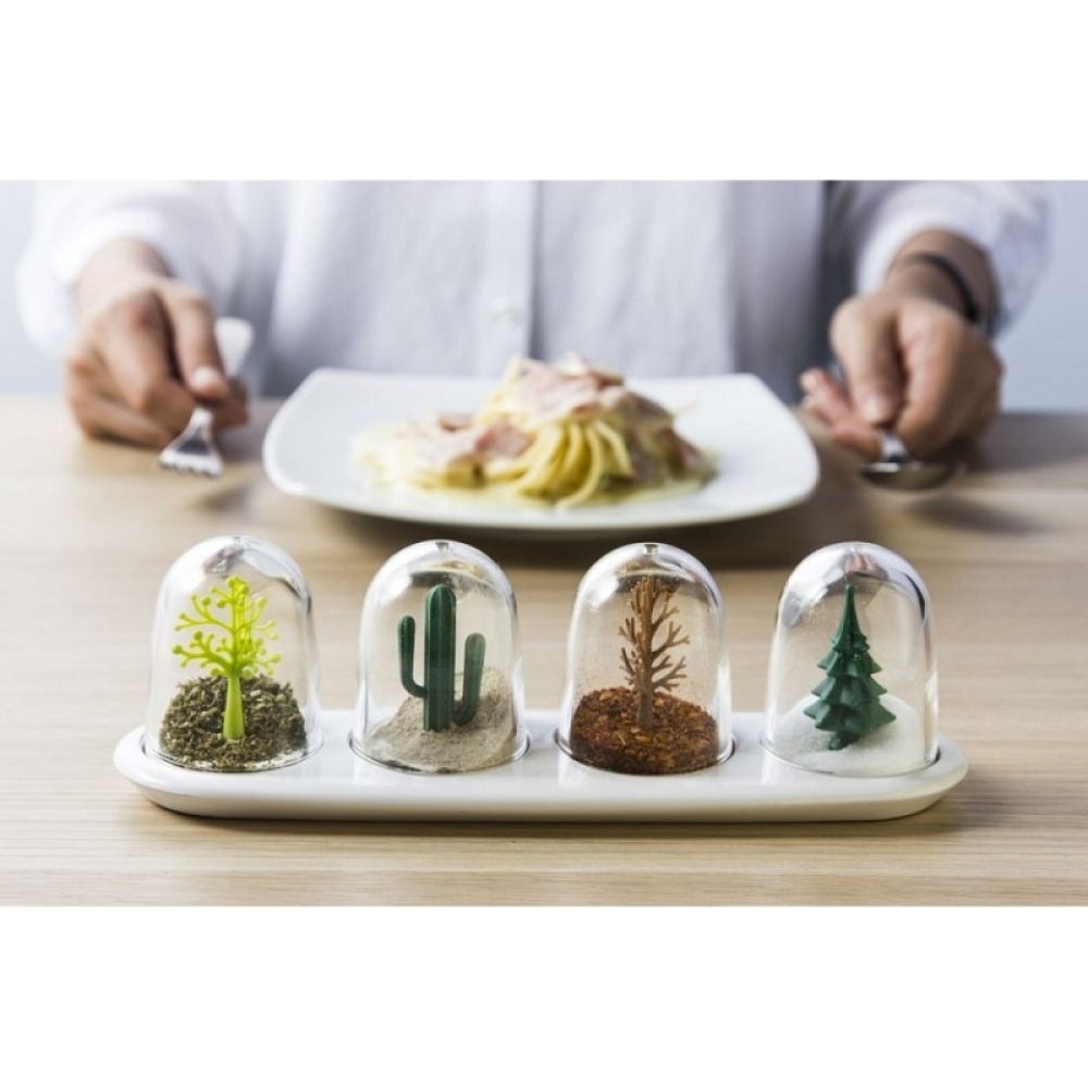 set suport i 4 recipiente pentru condimente four seasons gonga 3