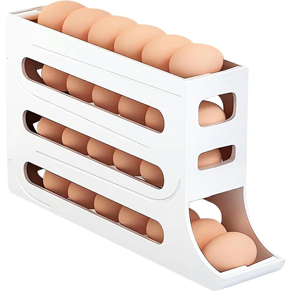 suport organizator oua pentru frigider 4 niveluri design cu rulare capacitate 30 oua 36 x 7 x 20 cm gonga 3