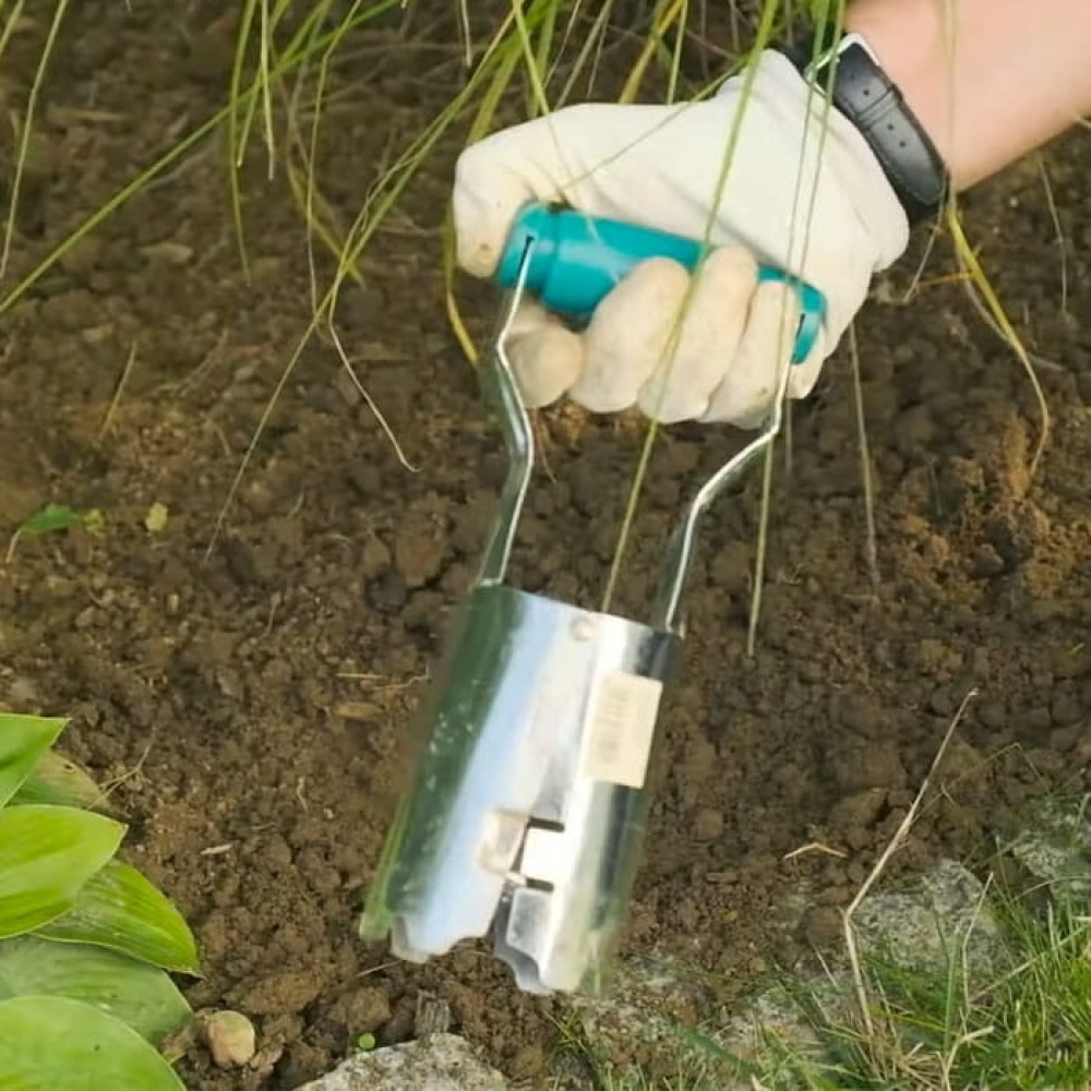 aparat de plantat bulbii de flori otel cromat 23x13x8cm gonga 17