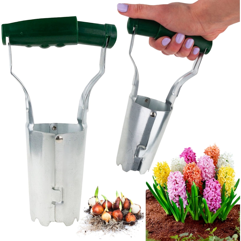 aparat de plantat bulbii de flori otel cromat 23x13x8cm gonga 23