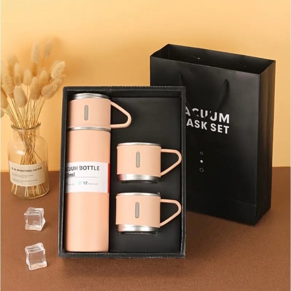 set termos cu 3 cani din oel inoxidabil 05l meninere a bauturilor calde 6 ore i reci 12 ore gonga 4