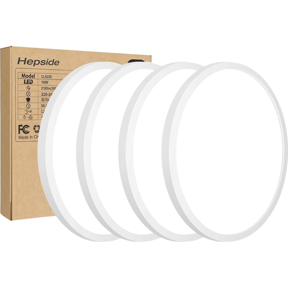 set 4 lampi de tavan led hepside 15w cu 3 moduri de iluminare lumina alba calda 3000k alb neutru 4500k lumina alba rece 6000k