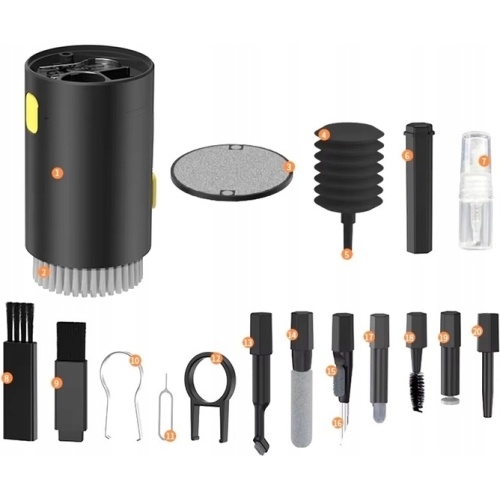 Kit perii si instrumente multifunctionale de curatare tastaturi, telefoane, aparatura electronica 20 in 1, Gonga® - imagine 7