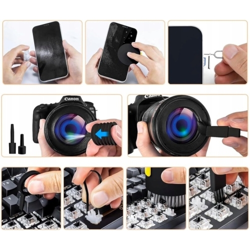 Kit perii si instrumente multifunctionale de curatare tastaturi, telefoane, aparatura electronica 20 in 1, Gonga® - imagine 9