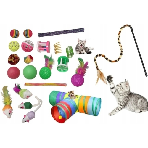 Set 21 Jucarii pentru Pisici, Tunel, mingii, soareci, undita, Gonga® - Image 9