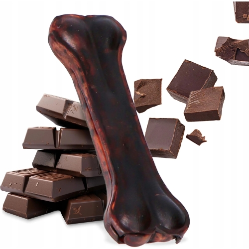 Set 5 bucati Os pentru caini, natural, presat din piele de vacă, cu o aroma delicata de ciocolata, Hau&Miau - Image 2