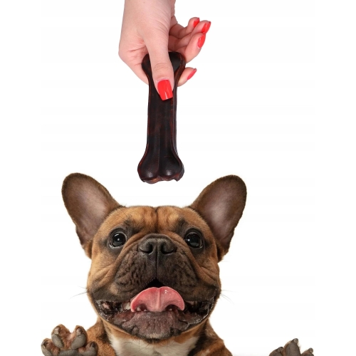 Set 5 bucati Os pentru caini, natural, presat din piele de vacă, cu o aroma delicata de ciocolata, Hau&Miau - Image 3