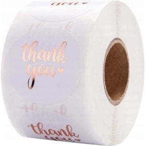 Set 500 etichete autocolante tip rola, mesaj "Thank You", Gonga®