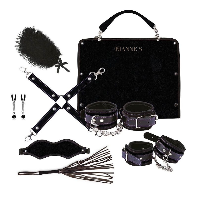 set-erotic-exclusiv-bdsm-cu-geanta-7-accesorii-gonga Set erotic exclusiv BDSM cu geantă, 7 accesorii, Gonga® - Image 1